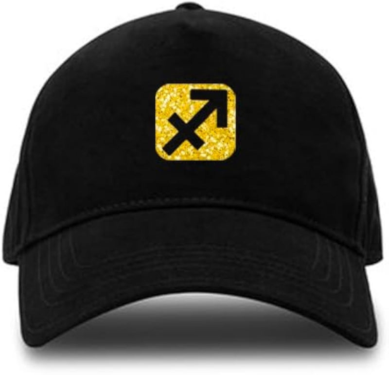 Black Cap with Golden Logo,Sagittarius Zodiac