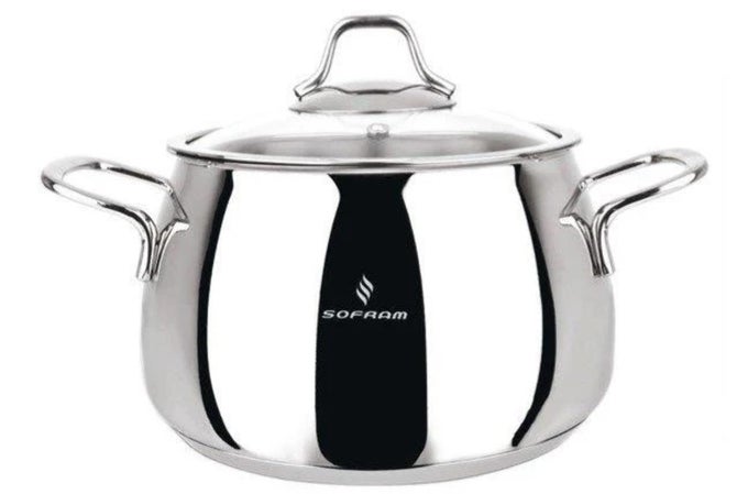 VENUS STAINLESS STEEL DEEP STOCK POT WITH GLASS LID SOUP POT DEEP CASSEROLE COOKING POT SUITABLE FOR INDUCTION STOVE COOKWARE 21QT 2 L