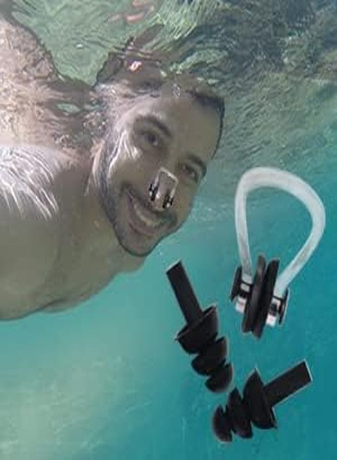 SOLDRIGHT SHOP Swimming Nose Clip & Ear Plugs Set with Protective Case | Adjustable & Comfortable Anti-Slip Waterproof Nose Clip & Ear Plugs for Pool, Swim Training, and Water Activities (1 Set) - Image 4