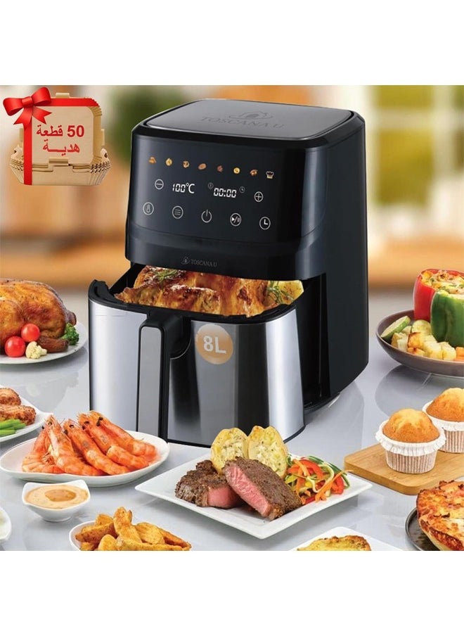 TOSCANA U - 1700W 8L Air Fryer with Digital Control and Preheat Function - Image 1