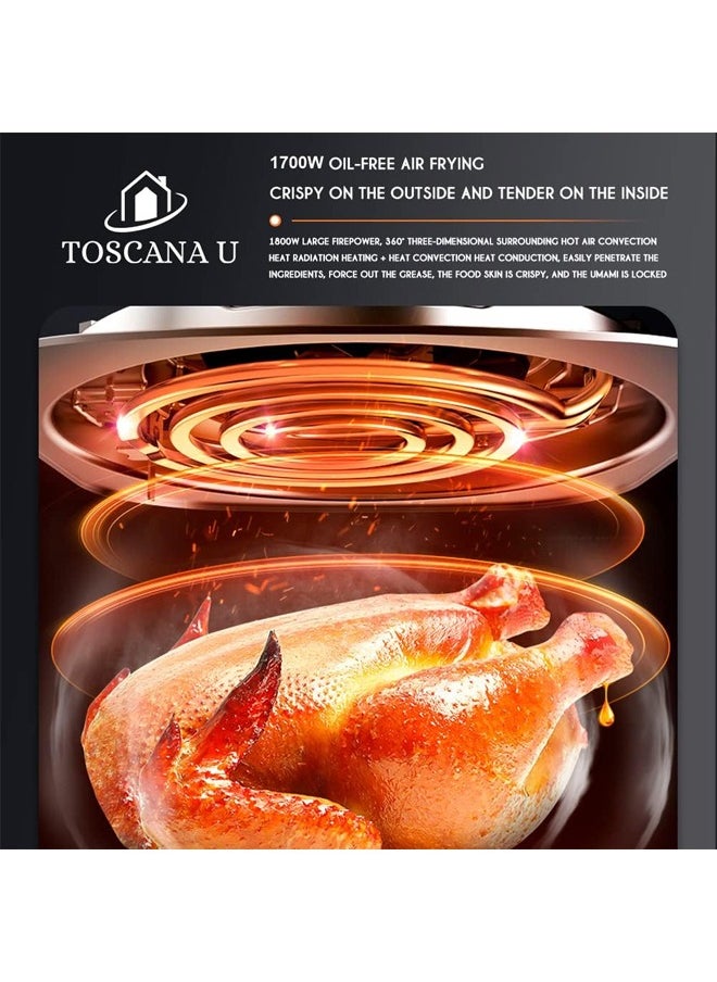 TOSCANA U - 1700W 8L Air Fryer with Digital Control and Preheat Function - Image 1