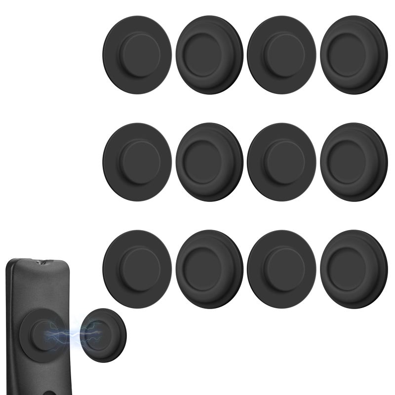 AMAZYC-US 6 Pack Magnetic Remote Control Holder â€“ Upgraded Silicone Magnetic Wall Mount for TV, Fan & Air Conditioner Remotes â€“ Self-Adhesive, No-Drill Remote Control Holder Wall Mount (Circle Black) - Image 1