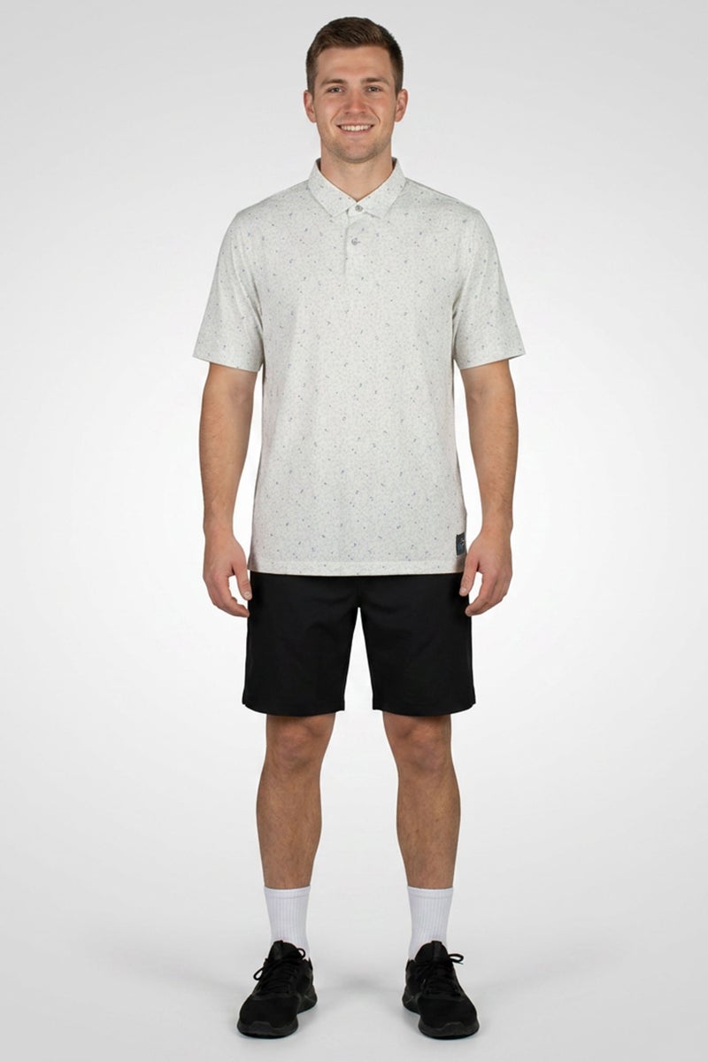 Greg Norman Men Sportswear Fit Short Sleeves Training Polo Shirt, White - Image 2