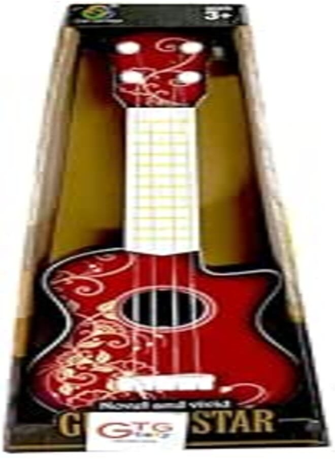 GTG TOYS Musical Guitar Toy for Kids with Sound Effects (Red) 