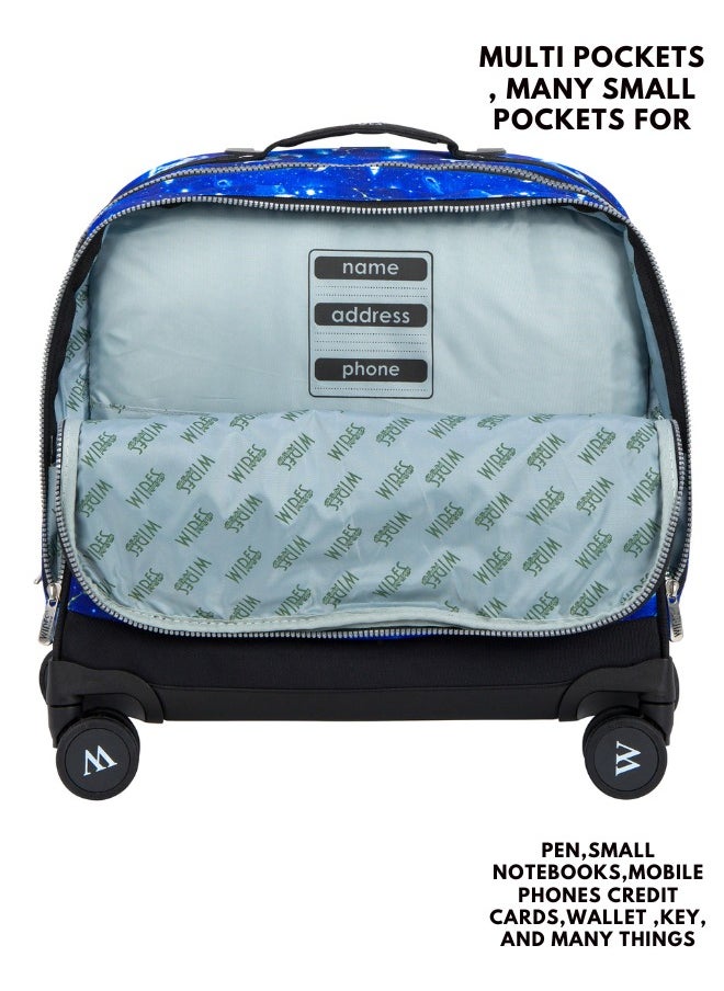 Wires 3 Piece Kids School Trolley Bag laptop compartment 8 Wheels With Lunch bag & Pencil Case  - Image 3