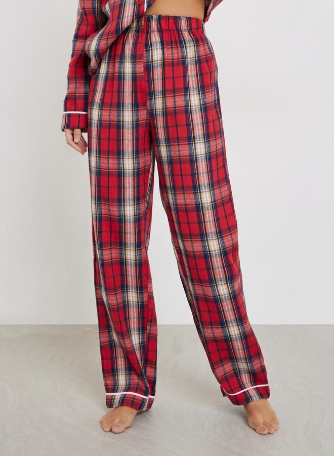 Styli Family Pyjamas - Women Check Pocket Piped Shirt and Pyjama Set - Image 5