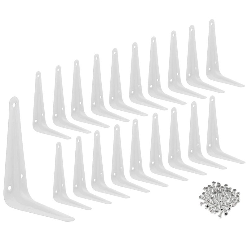 Wideskall Metal 5 x 6 inch Wall Corner Angle Shelving Shelf Brackets White Pack of 20 - Image 2