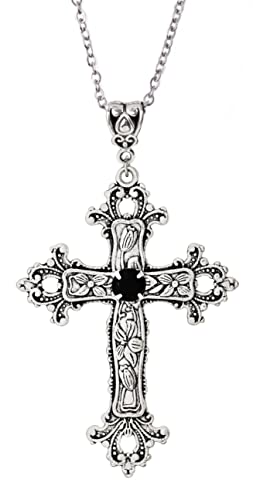 Sacina Gothic Cross Necklace Zinc Alloy Cross Pendant Goth Jewelry Gift for Women Men - Image 1