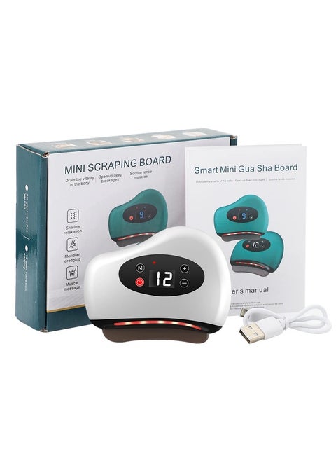 Smart electric face and body massager with a brush that increases the body area with nine speeds, with vibration and heat compression functions, and without a cord