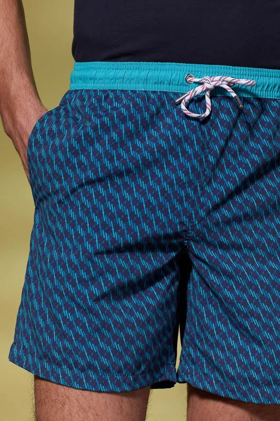 Vicomte A. Malone Dark Blue Monogram Swimshorts