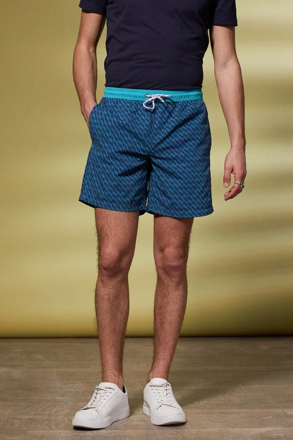 Vicomte A. Malone Dark Blue Monogram Swimshorts