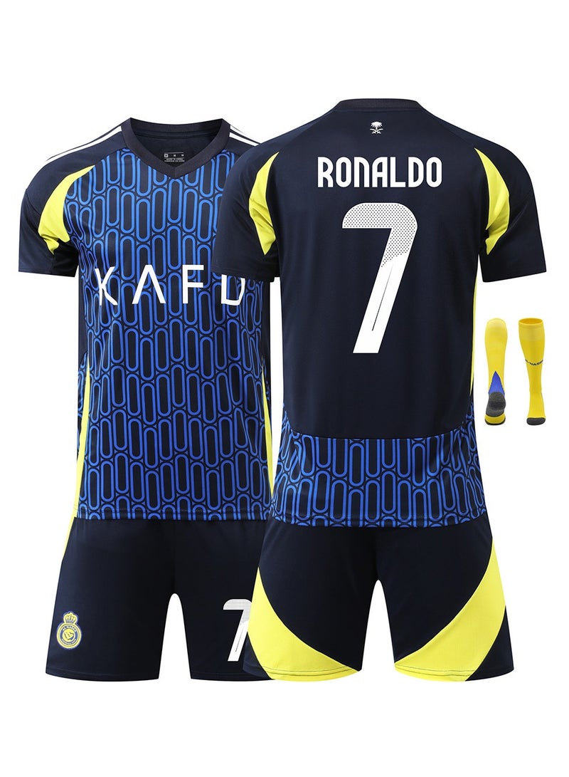 general 2024-2025 Real Madrid Away RONALDO #7 Long Sleeve Football Training Uniform, Football Tracksuit Set, Football Jersey/Pants Socks Set Kids Size & Adult Size, Gift for Fan Friends  - Image 1