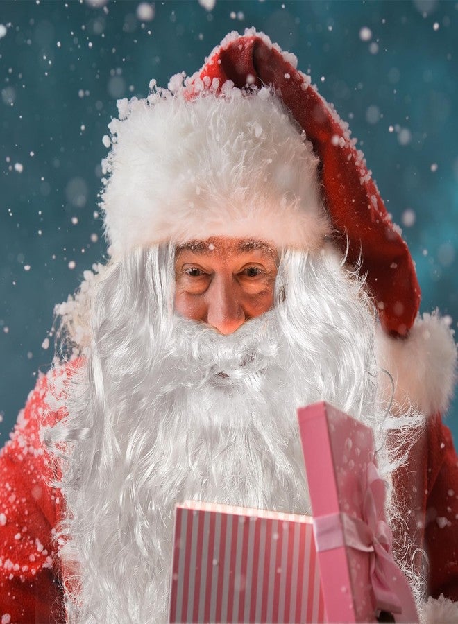 WINOMO Santa Wig and Beard Set Christmas Wig White Fancy Dress Costume - Image 3