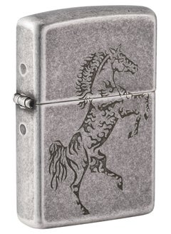 Mp401603 121Fb Tattoo Horse Design Antique Silver Windproof Lighter