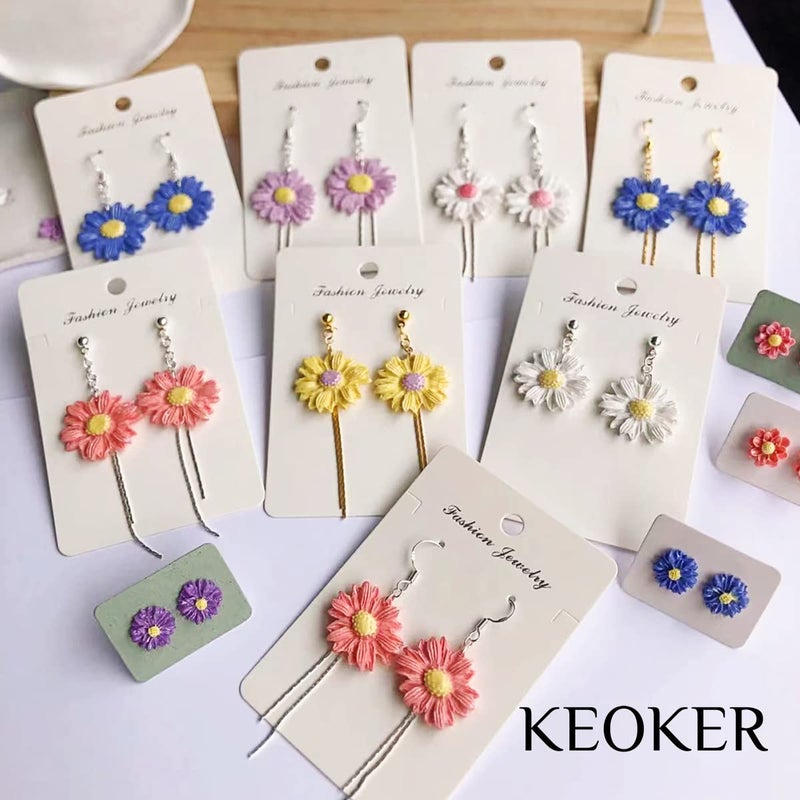 KEOKER Flower Polymer Clay Molds - Daisy Miniature Clay Molds for Jewelry Making, Earrings Decoration (Small Flower) - Image 4