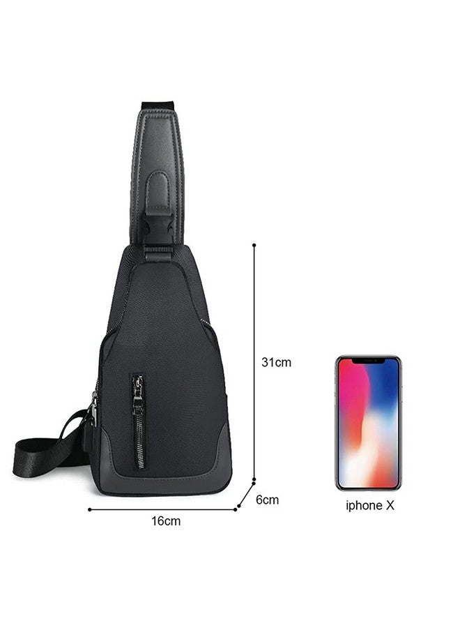 Proberos Crossbody Bagpack Sling Bag For Men Women Shoulder Bag With Cable Vent Adjustable Strap For Commuting Travel Outdoor Activities Cycling Black - Image 2