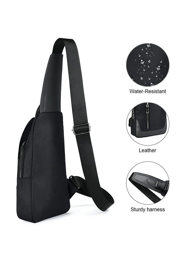 Proberos Crossbody Bagpack Sling Bag For Men Women Shoulder Bag With Cable Vent Adjustable Strap For Commuting Travel Outdoor Activities Cycling Black - Image 3