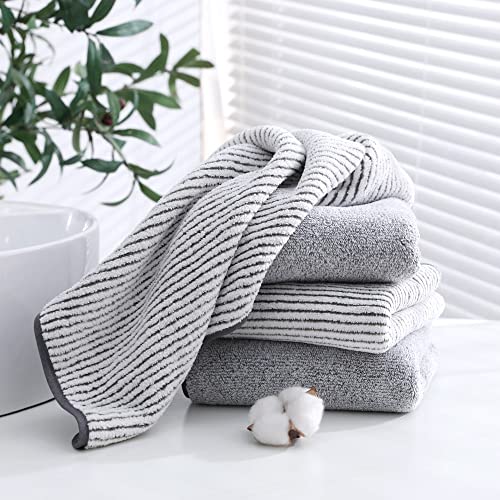 Trifecta Soft Fluffy Microfiber Face, Hand Towel, Makeup Remover Cloth Extra Soft Facial Cleansing Towel Bamboo Charcoal Washcloths for Face Size 75 x 35 CM (White - 4) - Image 5