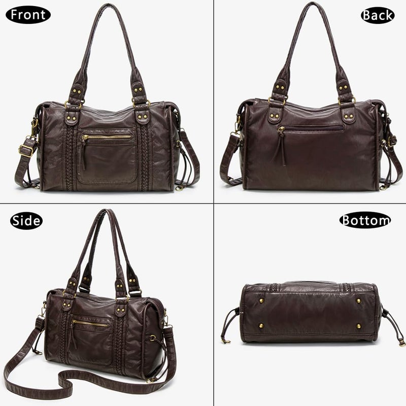 Geelyda Crossbody Bags for Women, Washed Soft Leather Large Tote Bag, Y2K Hobo Bag, Vintage Handbags Shoulder Bag - Image 3