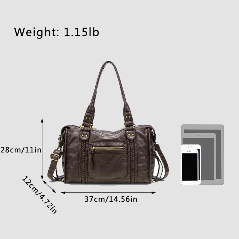 Geelyda Crossbody Bags for Women, Washed Soft Leather Large Tote Bag, Y2K Hobo Bag, Vintage Handbags Shoulder Bag - Image 5