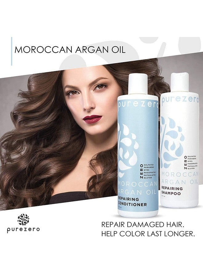 Purezero Urezero Moroccan Argan Oil Shampoo & Conditioner Set Repair Damaged Hair Restore Strength Shine & Softness Zero Sulfates Parabens Dyes Gluten 100% Vegan & Cruelty Free Great For Color Treated Hair - Image 4