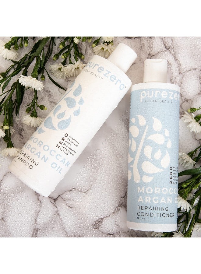 Purezero Urezero Moroccan Argan Oil Shampoo & Conditioner Set Repair Damaged Hair Restore Strength Shine & Softness Zero Sulfates Parabens Dyes Gluten 100% Vegan & Cruelty Free Great For Color Treated Hair - Image 3