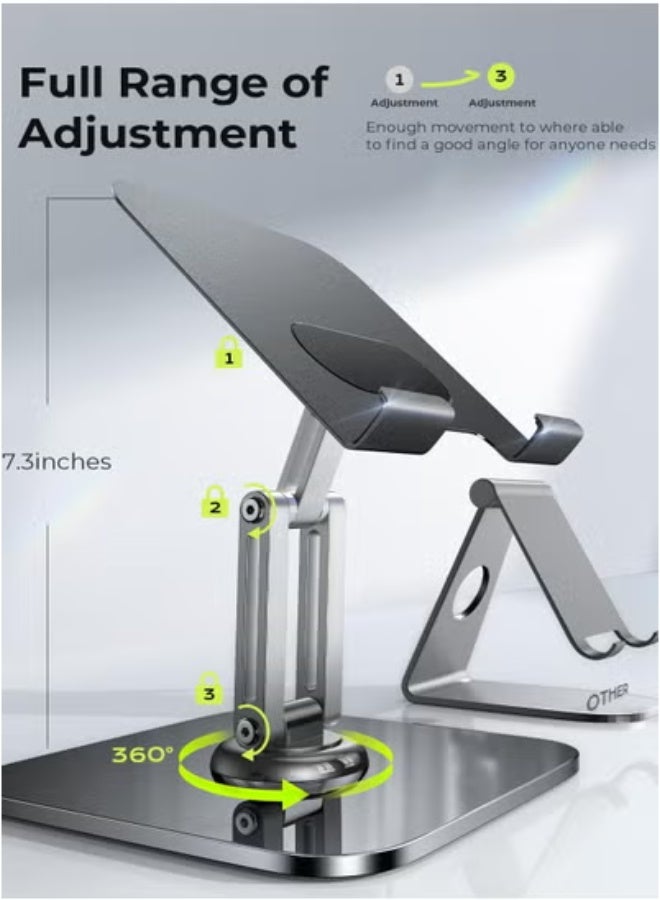 general iPad Stand Holder Adjustable Tablet Stand for Desk, Portable Monitor Stand Tablet Holder Travel Must Haves iPad Pro Holder Essentials for Tablets/Monitor/PS/Switch iPhone 15.6"-4.7" - Image 3