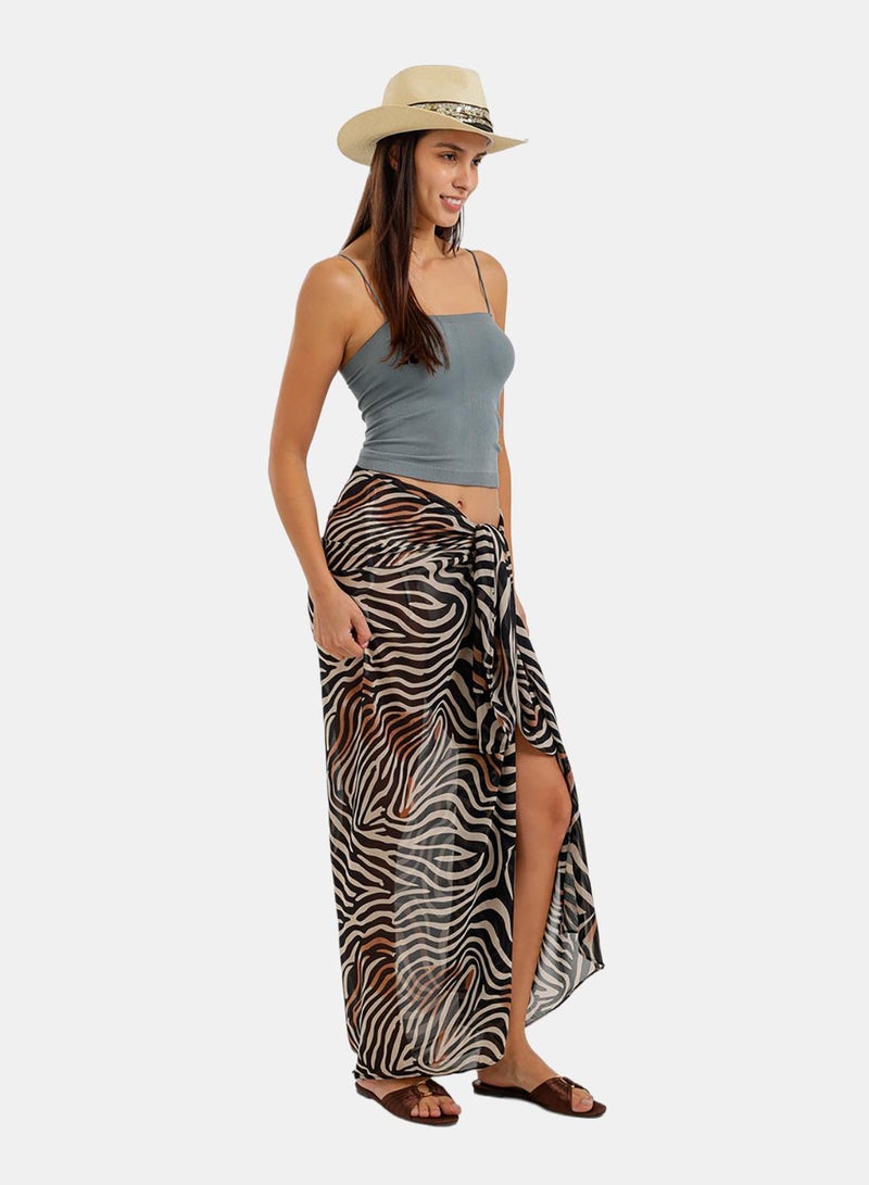 Carina Zebra-Print Beach Sarong - Image 2