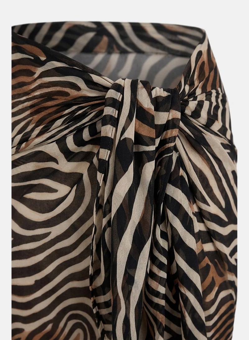 Carina Zebra-Print Beach Sarong - Image 5
