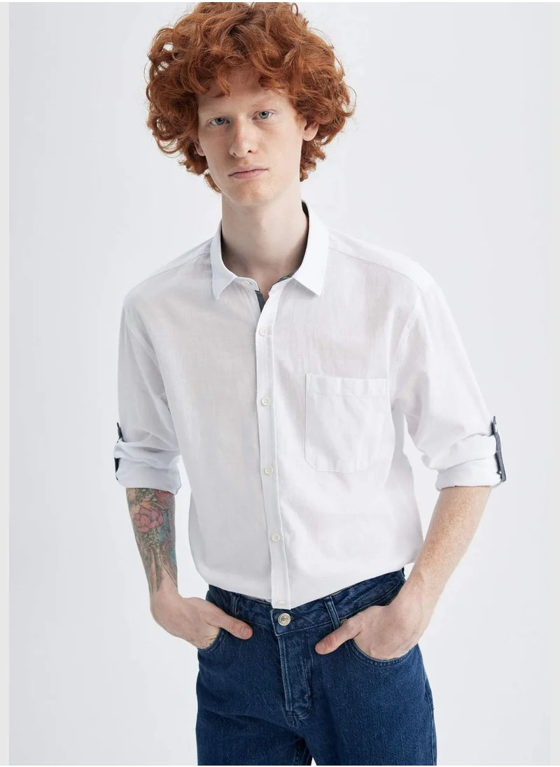 ديفاكتو Slkim Fit Cotton Long Sleeve Shirt