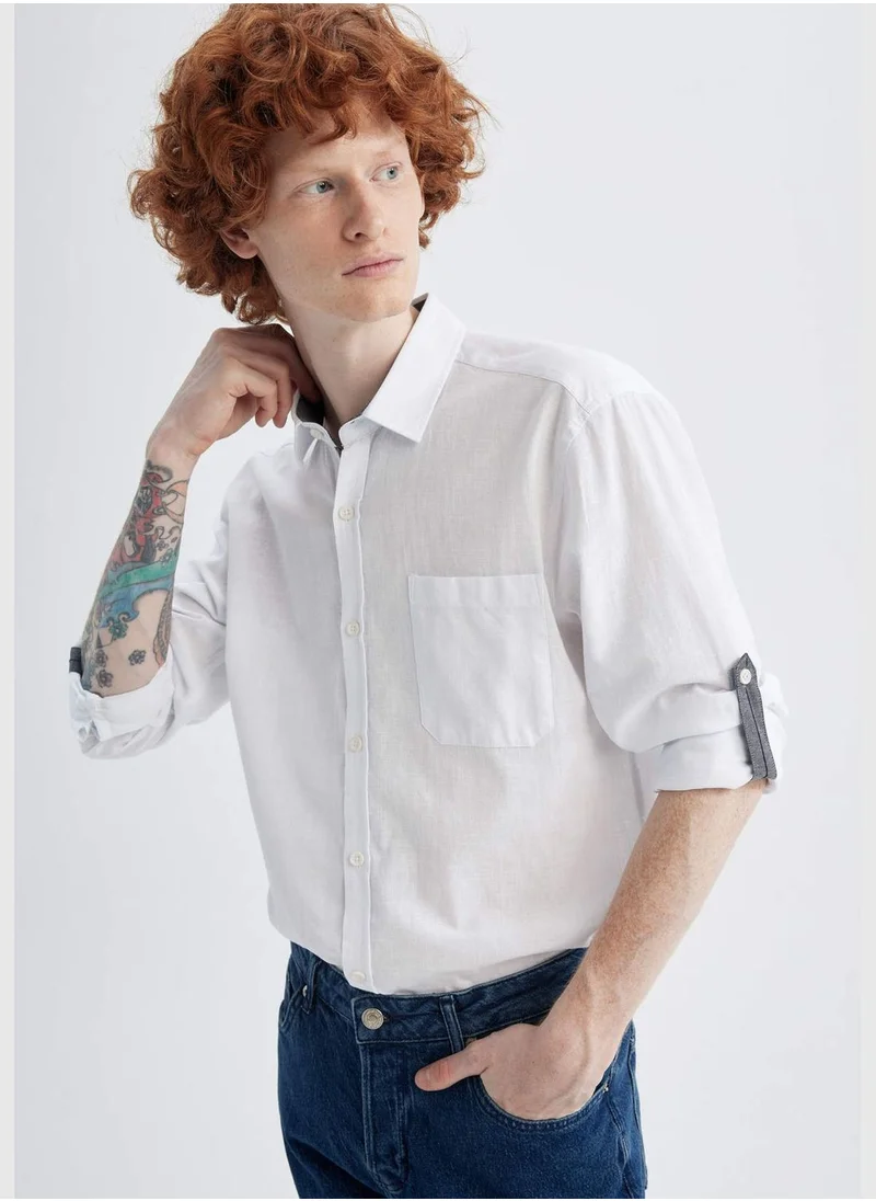 ديفاكتو Slkim Fit Cotton Long Sleeve Shirt