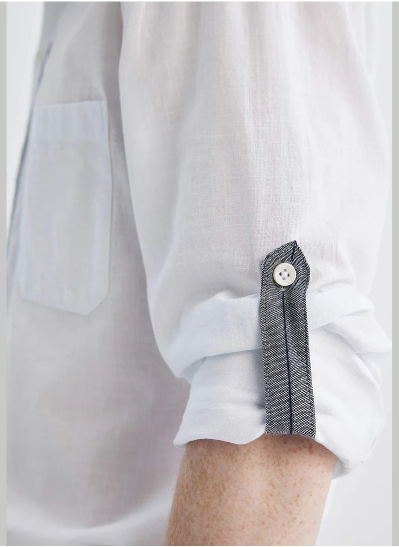 ديفاكتو Slkim Fit Cotton Long Sleeve Shirt