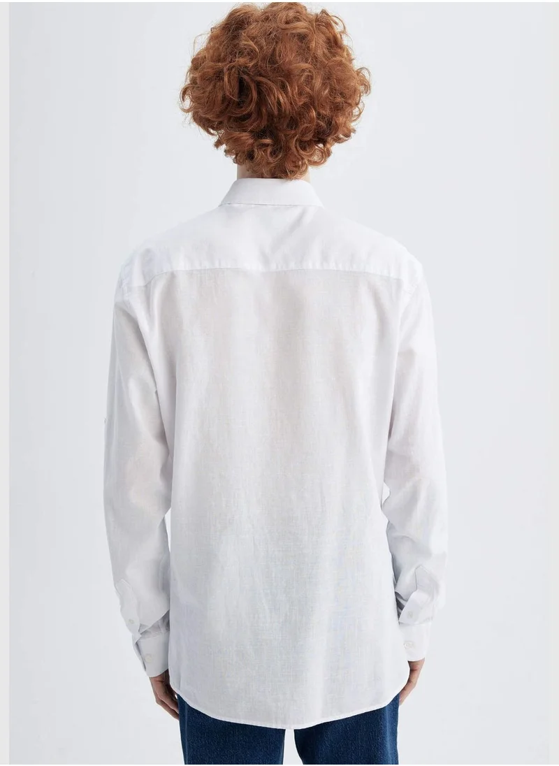 ديفاكتو Slkim Fit Cotton Long Sleeve Shirt