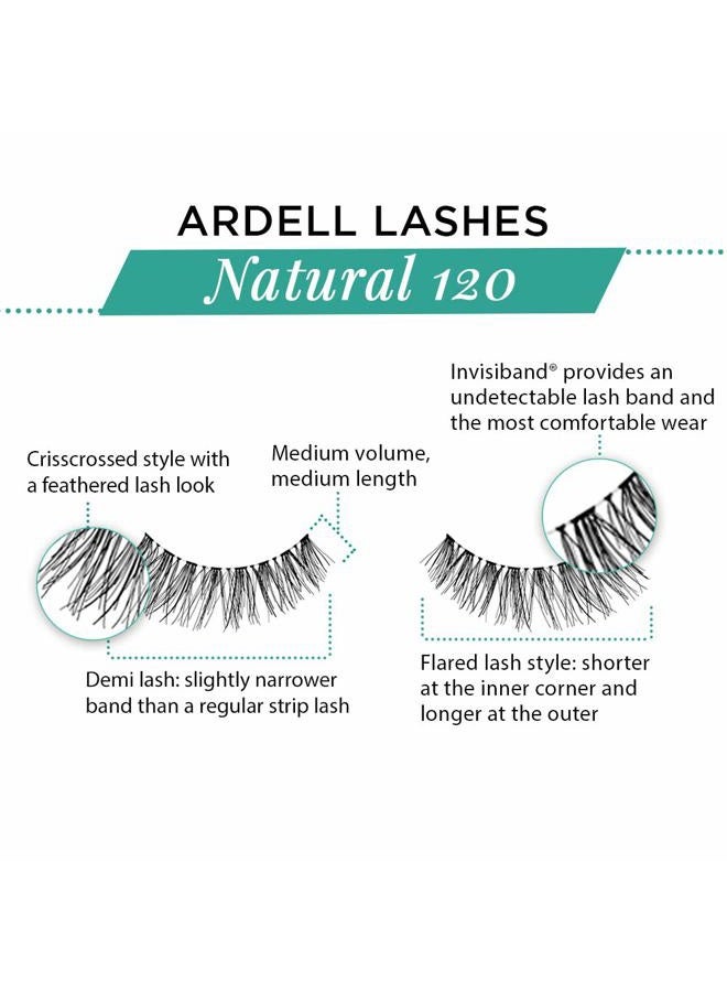 ARDELL Natural Lashes False Eyelashes 120 - Black, Natural Look Strip Lashes, Reusable - 4 Pack - Image 4