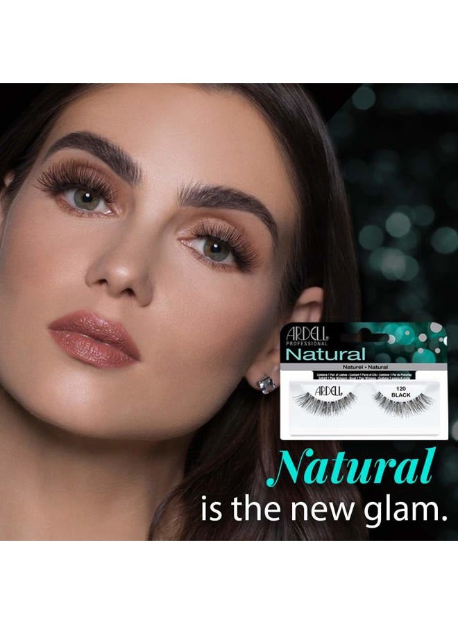 ARDELL Natural Lashes False Eyelashes 120 - Black, Natural Look Strip Lashes, Reusable - 4 Pack - Image 3