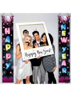 KATCHON KatchOn, XtraLarge Happy New Year Door Banner - 72x12 Inch | New Years Neon Backdrop for Colorful New Years Decorations 2025 | Colorful Happy New Year Banner for New Years Eve Party Supplies 2025  - Image 4