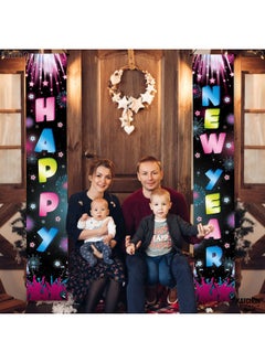 KATCHON KatchOn, XtraLarge Happy New Year Door Banner - 72x12 Inch | New Years Neon Backdrop for Colorful New Years Decorations 2025 | Colorful Happy New Year Banner for New Years Eve Party Supplies 2025  - Image 2