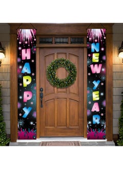 KATCHON KatchOn, XtraLarge Happy New Year Door Banner - 72x12 Inch | New Years Neon Backdrop for Colorful New Years Decorations 2025 | Colorful Happy New Year Banner for New Years Eve Party Supplies 2025  - Image 1