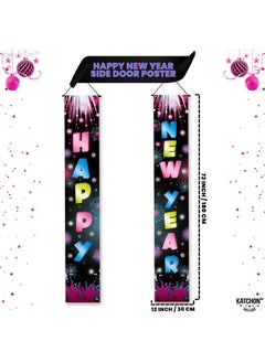 KATCHON KatchOn, XtraLarge Happy New Year Door Banner - 72x12 Inch | New Years Neon Backdrop for Colorful New Years Decorations 2025 | Colorful Happy New Year Banner for New Years Eve Party Supplies 2025  - Image 3