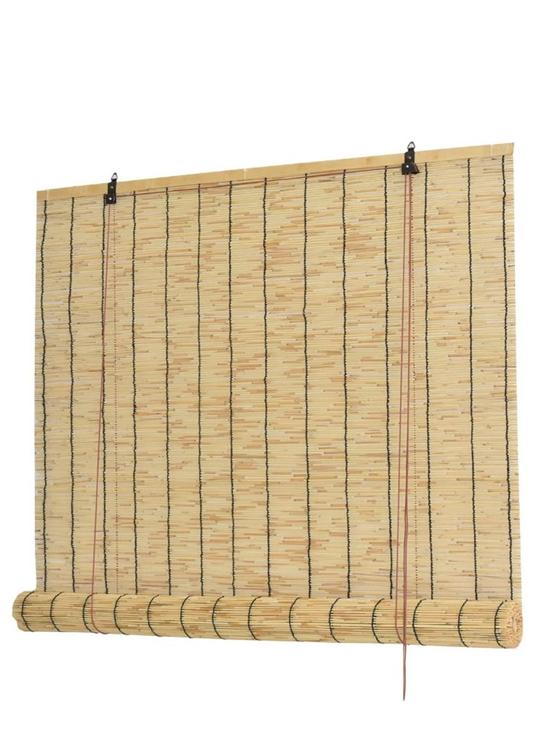 FFD Bamboo Roll Up Blinds Bamboo Shades Blinds Reed Curtain Outdoor Bamboo Roll Up Shades Reed Curtains Windows Outdoor Roller Shade for Garden Porch Patio - Image 1