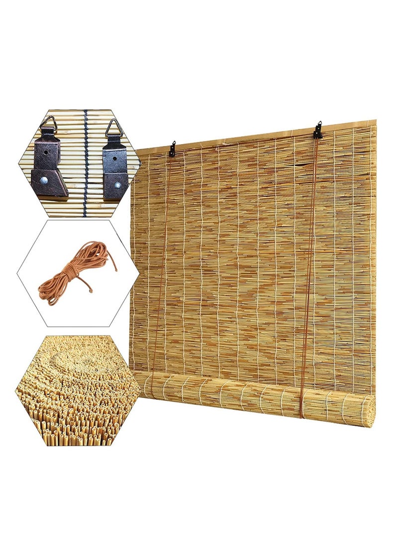 FFD Bamboo Roll Up Blinds Bamboo Shades Blinds Reed Curtain Outdoor Bamboo Roll Up Shades Reed Curtains Windows Outdoor Roller Shade for Garden Porch Patio - Image 3