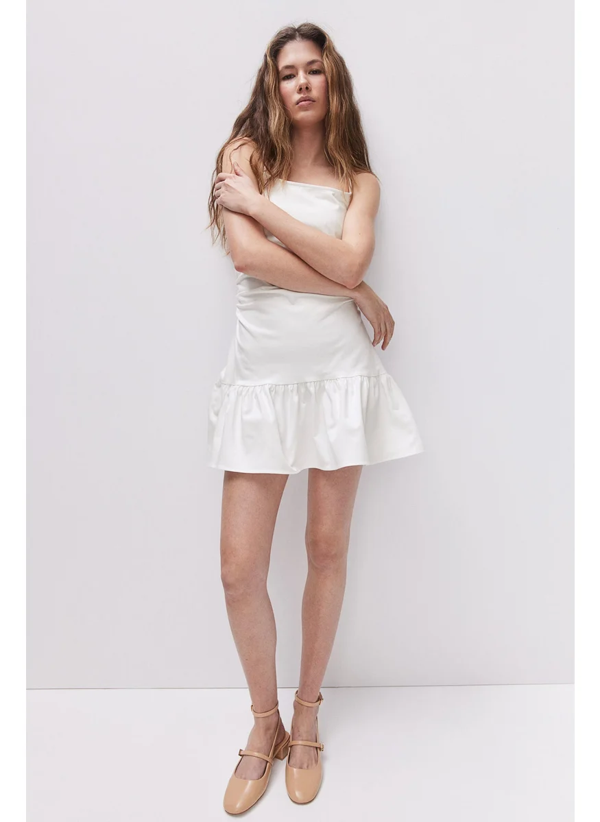 H&M Gathered Satin Dress