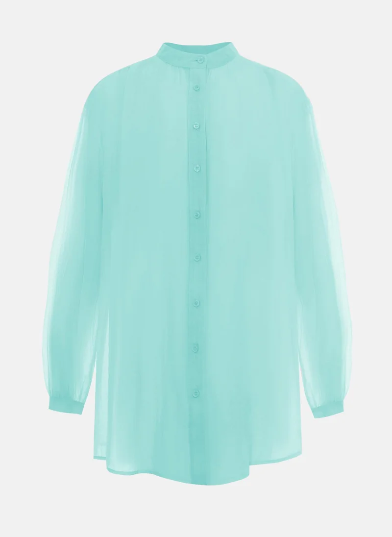 ليتشي قميص خفيف من قماش شبه شفاف