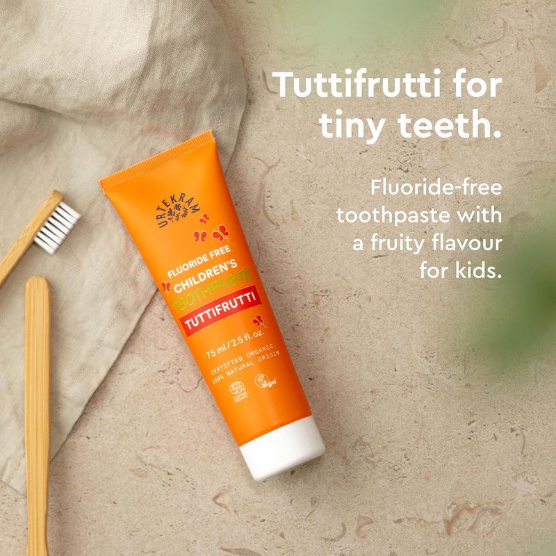 Urtekram Toothpaste Trutti Frutti Childrens Vegan Organic Natural Origin 75 ml - Image 3