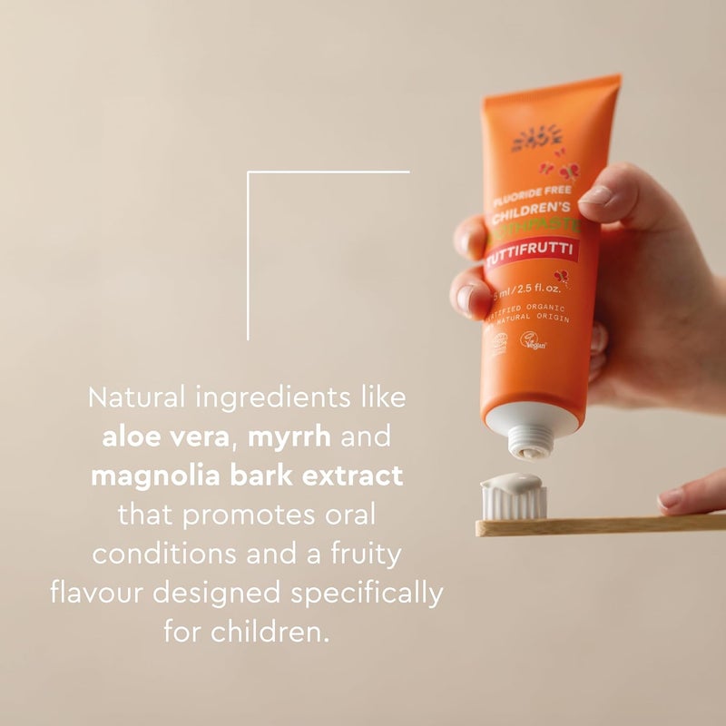 Urtekram Toothpaste Trutti Frutti Childrens Vegan Organic Natural Origin 75 ml - Image 5
