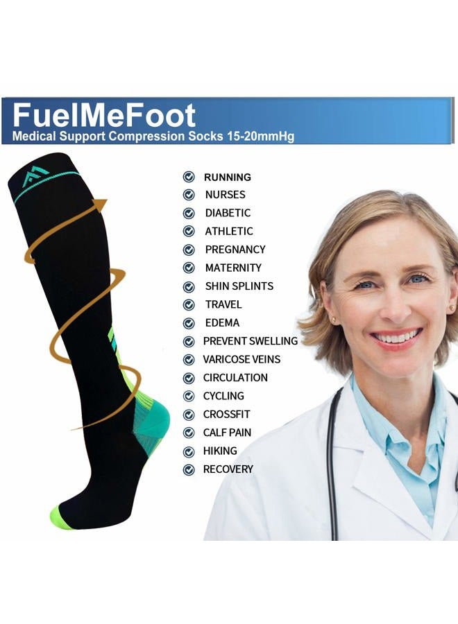 FuelMeFoot 3 Pack Copper Compression Socks - Compression Socks Women & Men Circulation - Best for Medical,Running,Athletic - Image 4