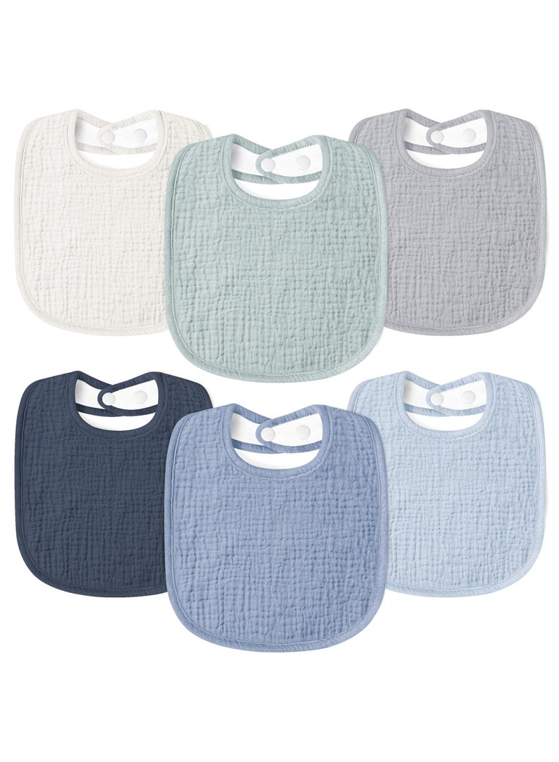 NajmStyle Baby Drool Bibs 6Pack Soft Square Adjustable Baby Bandana Bibs for Unisex Girls & Boys - Image 1