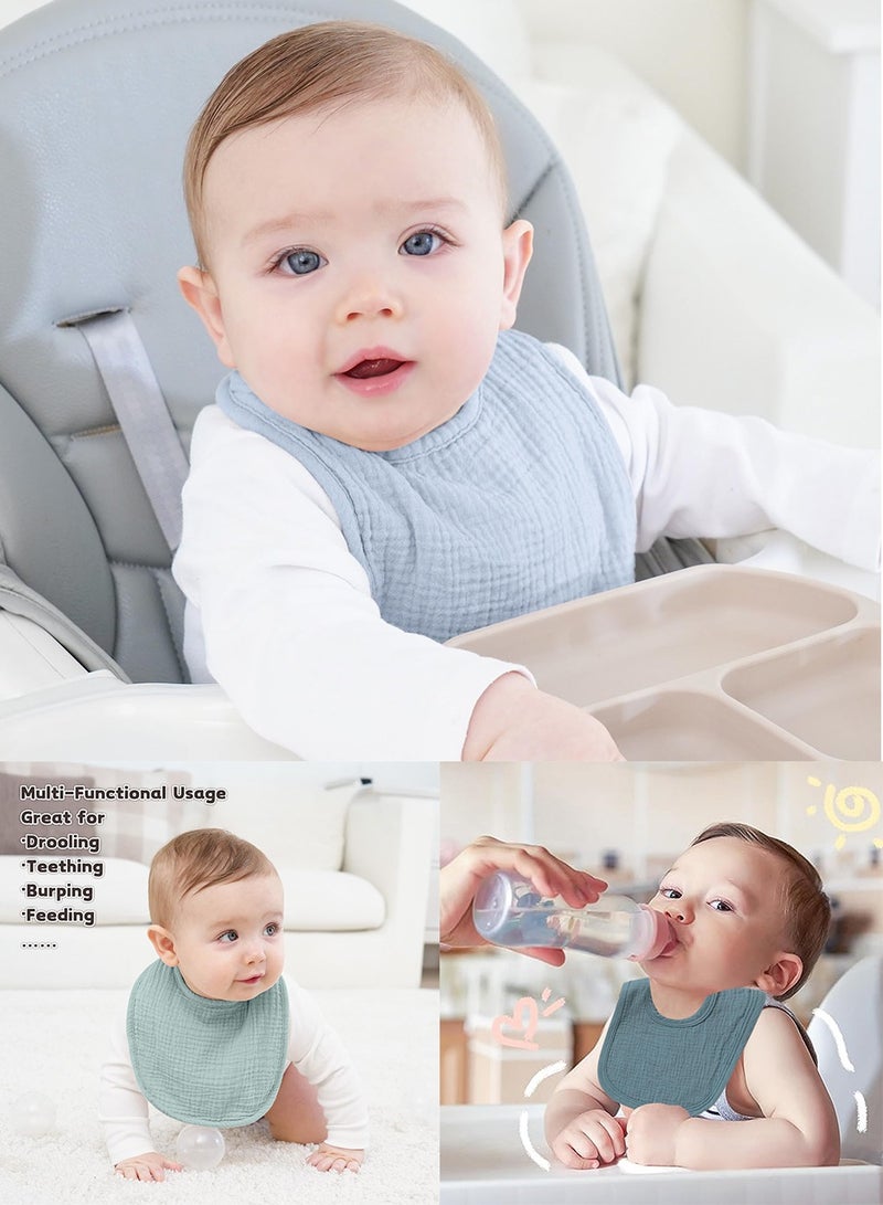 NajmStyle Baby Drool Bibs 6Pack Soft Square Adjustable Baby Bandana Bibs for Unisex Girls & Boys - Image 3