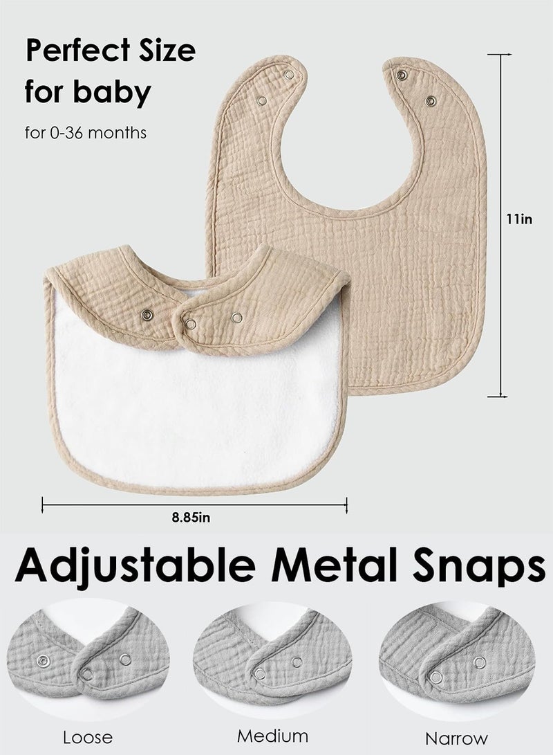 NajmStyle Baby Drool Bibs 6Pack Soft Square Adjustable Baby Bandana Bibs for Unisex Girls & Boys - Image 4