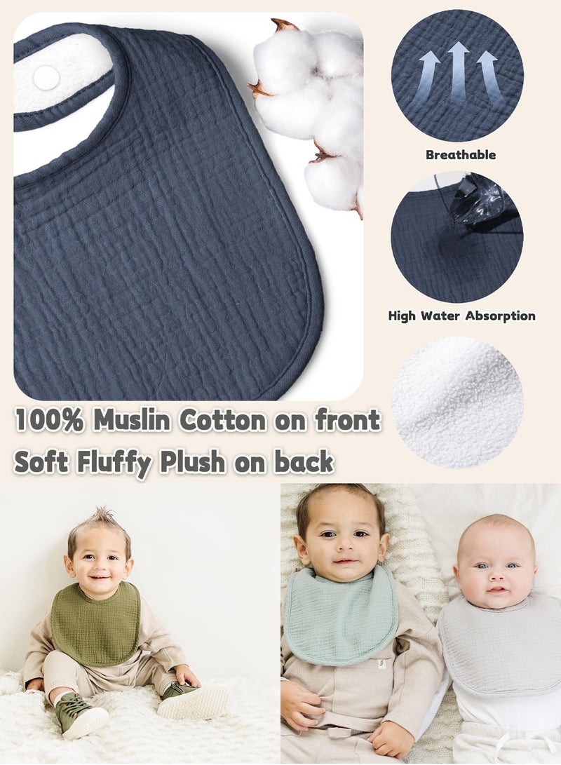 NajmStyle Baby Drool Bibs 6Pack Soft Square Adjustable Baby Bandana Bibs for Unisex Girls & Boys - Image 5